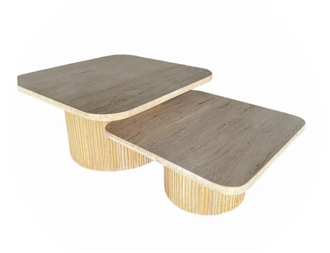 Salontafel Travertine Tweedelig